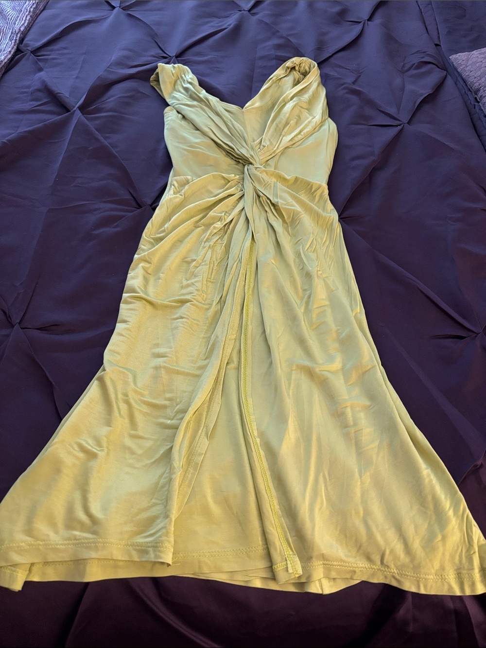 Bebe Light Green Twist-Front  Dress
